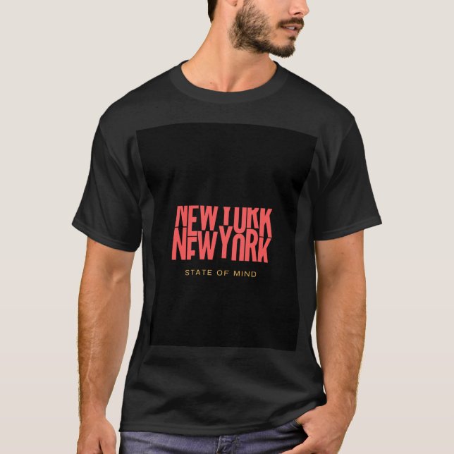 Newyork state of mind typografi T-shirt. T Shirt (Framsida)