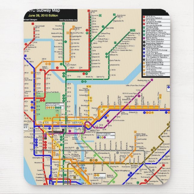 Newyork tunnelbanan Mousepad Musmatta (Framsidan)