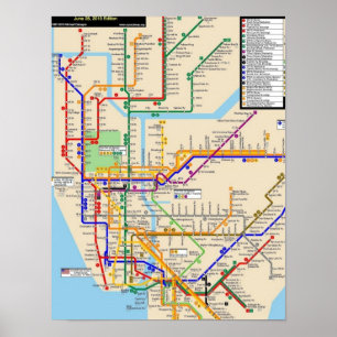Newyork tunnelbananaffisch poster