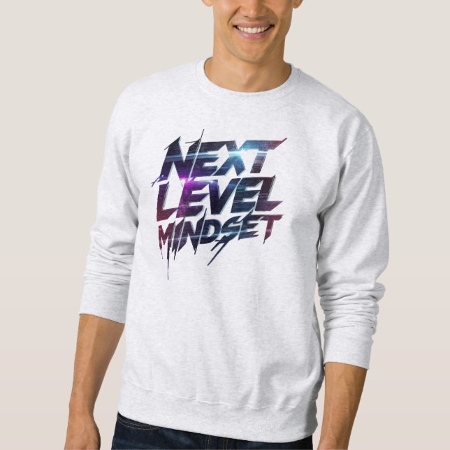 "Next Level Mindset" Motivationscitat Lång Ärmad Tröja (Framsida)