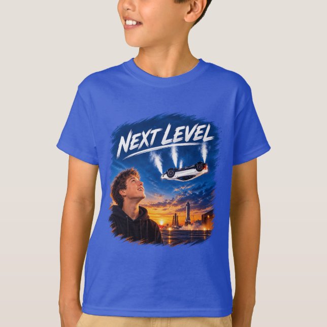 Next Level - Rymdbilslansering Grafisk T-Shirt (Framsida)