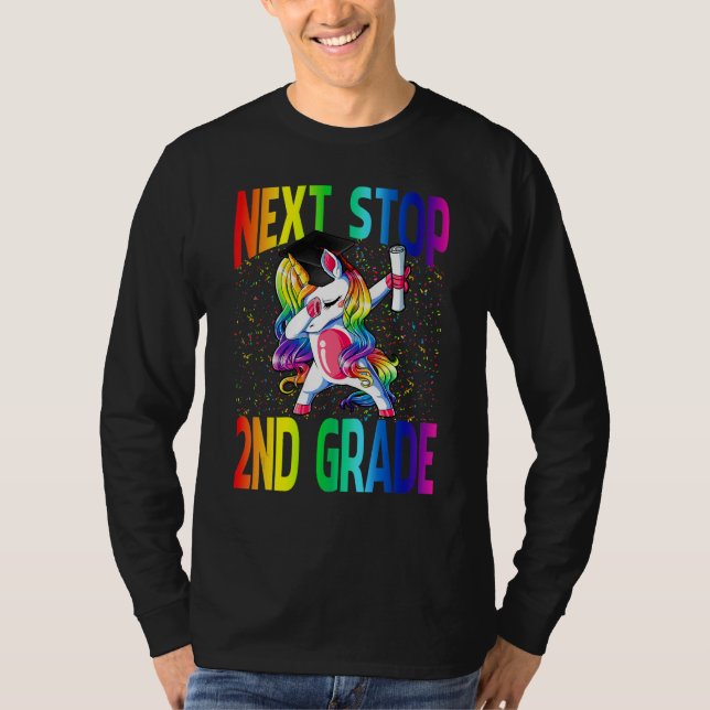 Next Stop 2nd Grade Graduation Unicorn T Shirt (Framsida)