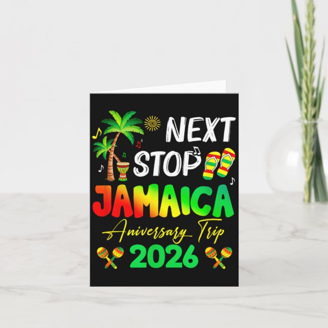 Next Stop Jamaica 2026 Couples Anniversary Family  Kort (Framsida)