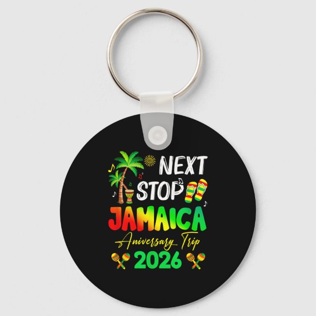 Next Stop Jamaica 2026 Couples Anniversary Family  Nyckelring (Framsida)