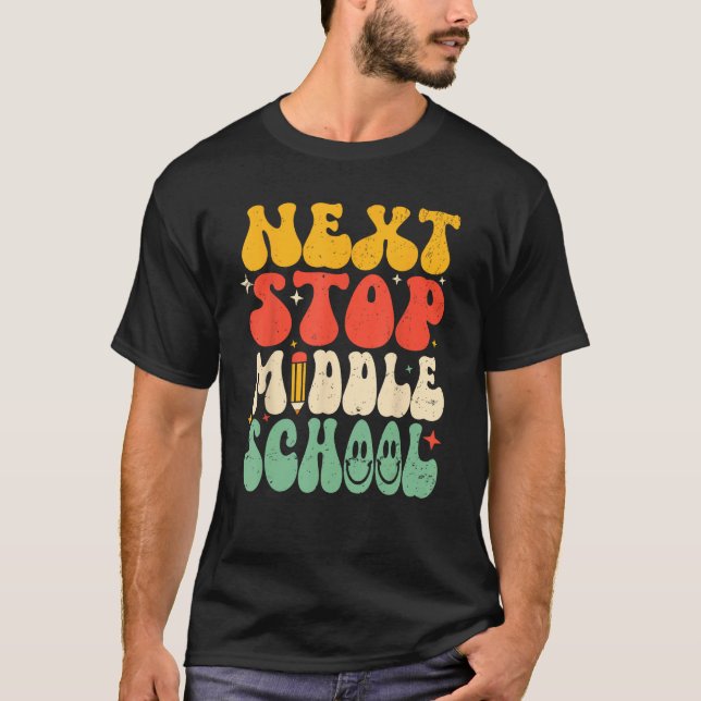 Next Stop Middle School Elementary School Graduati T Shirt (Framsida)