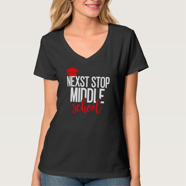 Next Stop Middle School Fifth Grade Graduation 5th T Shirt (Framsida)