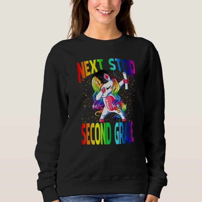 Next Stop Second Grade Graduation Unicorn   T Shirt (Framsida)