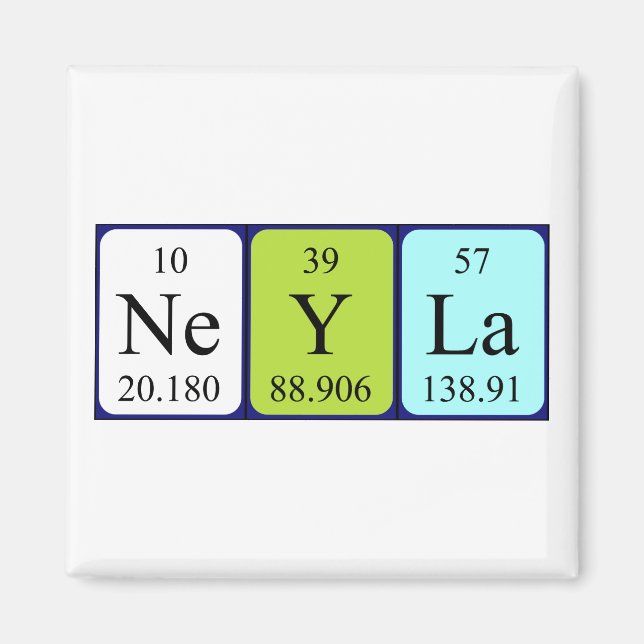 Neyla periodiskt bord namn magnet (Framsidan)