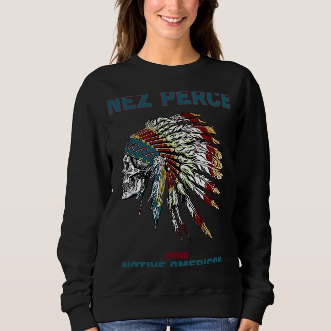 Nez Perce Tribe Native Indian Retro Vinta T Shirt (Framsida)