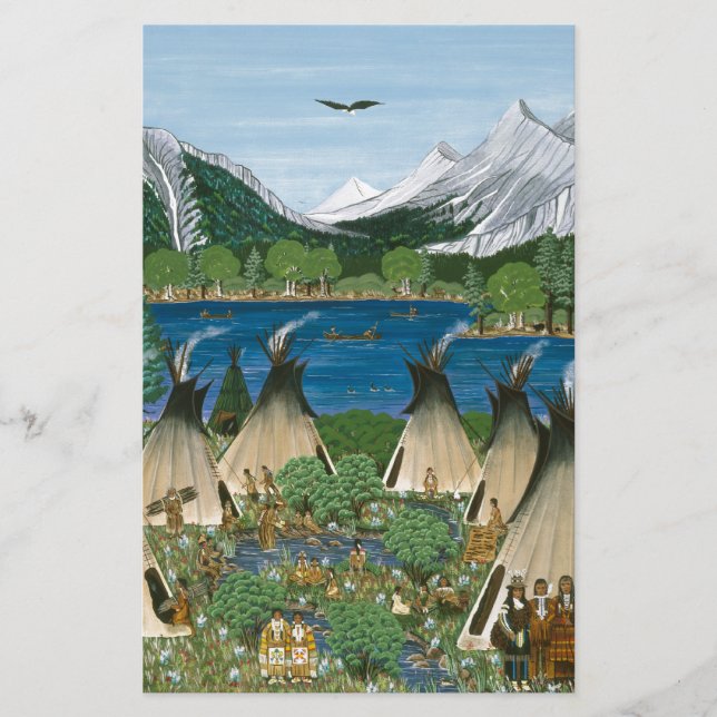 Nez Perce ~ Wallowa Sjö Brevpapper (Framsida)