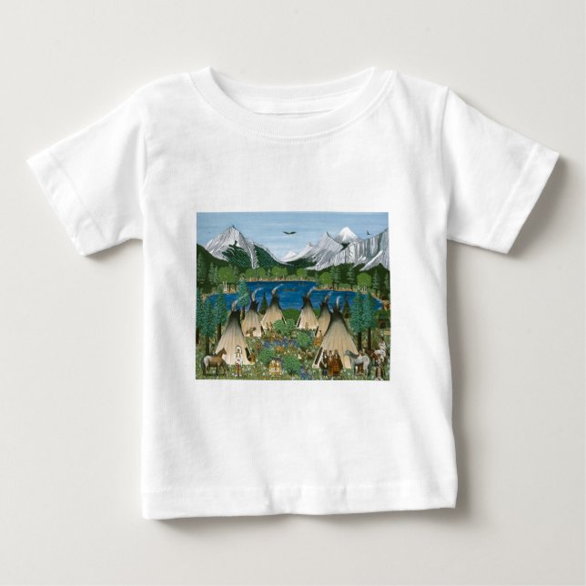 Nez Perce ~ Wallowa Sjö T-shirt (Framsida)