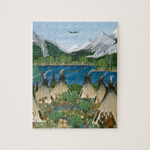 Nez Perce ~-Wallowa sjön Pussel