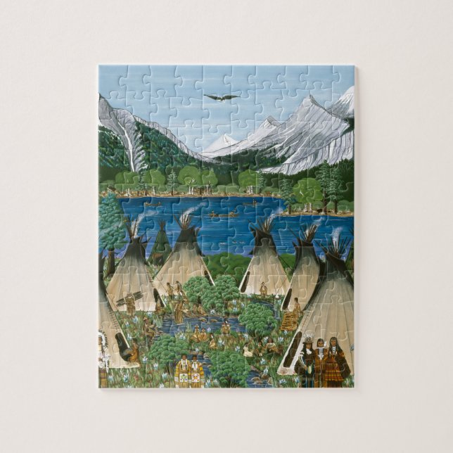 Nez Perce ~-Wallowa sjön Pussel (Vertikal)