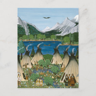 Nez Perce ~-Wallowa sjön Vykort