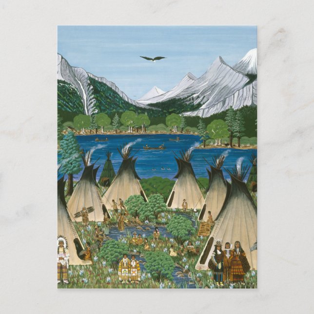 Nez Perce ~-Wallowa sjön Vykort (Framsida)