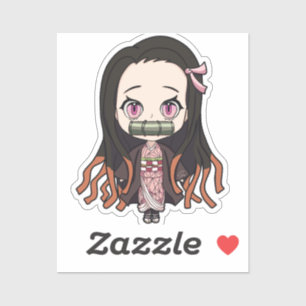 Nezuko - Demon Sayer Cute anime stil chibi Klistermärken