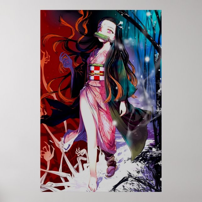 Nezuko in helvetet Kimetsu no Yaiba Poster (Framsidan)