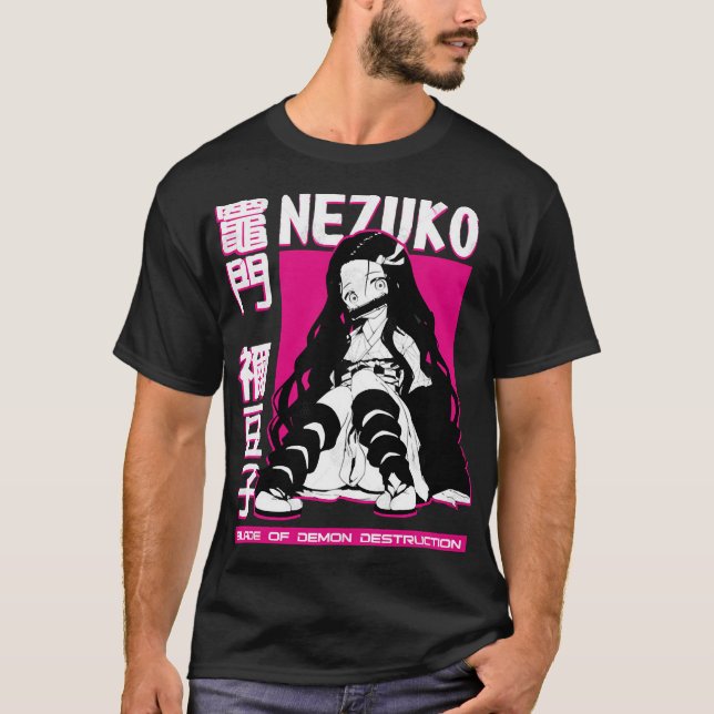 Nezuko Kamado - Demon Sayer Kimetsu no Yaiba T-Sh T Shirt (Framsida)