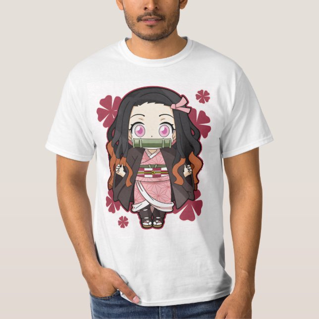 Nezuko kamado lycklig t shirt (Framsida)