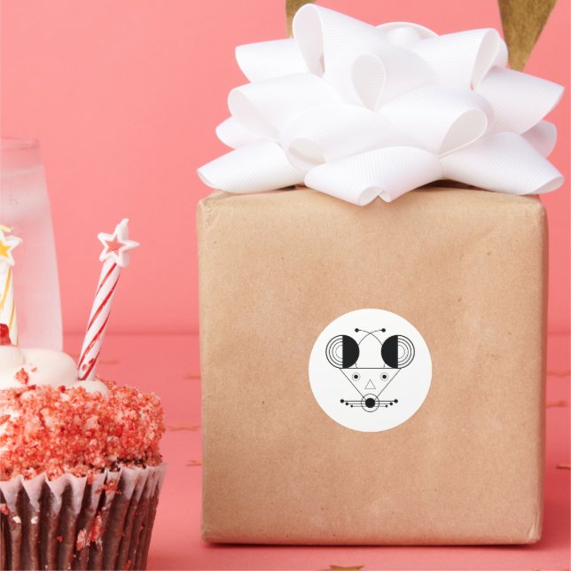 Nezumi Råtta Sign Sticker - Vassa Linjer Edition Runt Klistermärke (Fest)