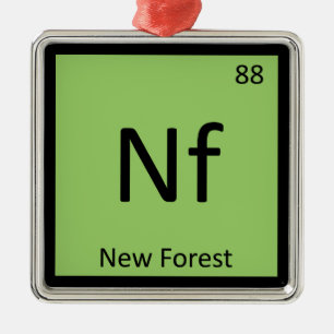 Nf - New Forest Pony Kemiskt Element Häst Julgransprydnad Metall
