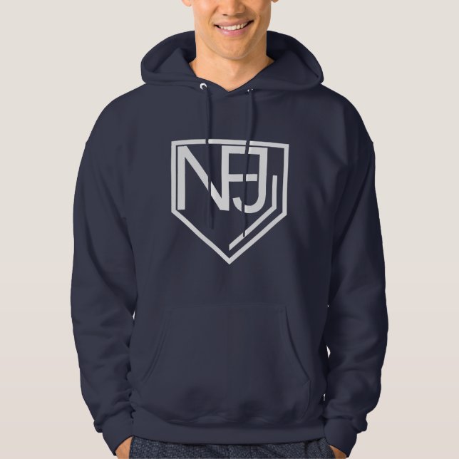 NFJ Hoodie (vit Logotyp) (Framsida)