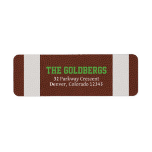 NFL American Football Pub Mitzvah Adressetiketter Returadress Etikett