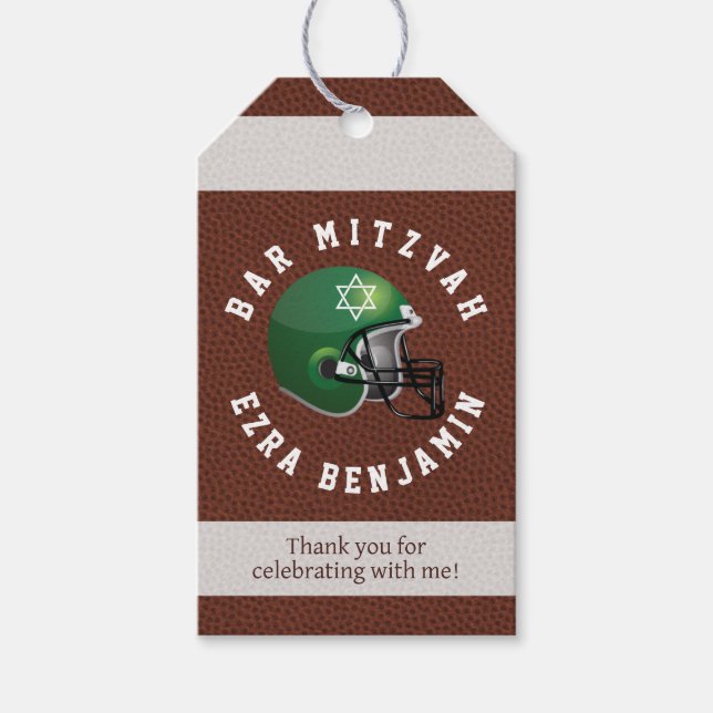 NFL Amerikansk Fotboll Bar Mitzvah Förmånsetikette Presentetikett (Framsidan)