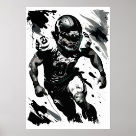 ✪ NFL ✪ Football Player Porträtt ☛ Abstrakt Vector Poster