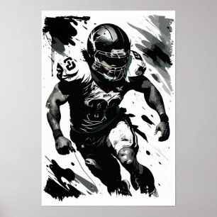 ✪ NFL ✪ Football Player Porträtt ☛ Abstrakt Vector Poster