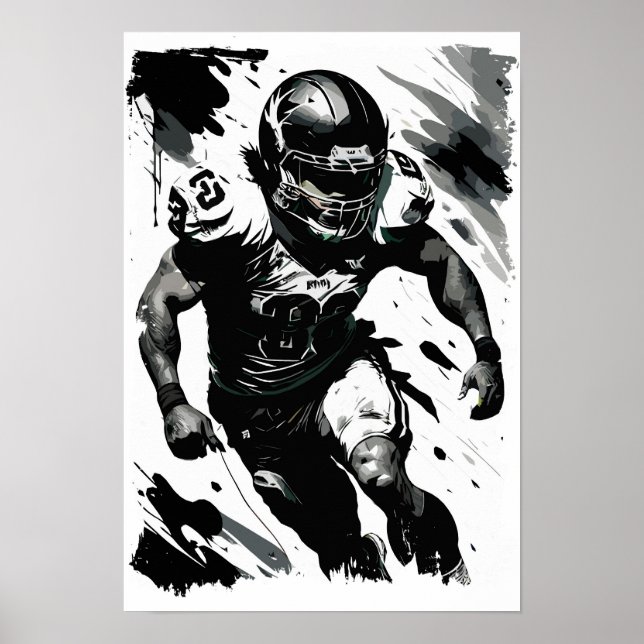 ✪ NFL ✪ Football Player Porträtt ☛ Abstrakt Vector Poster (Framsidan)
