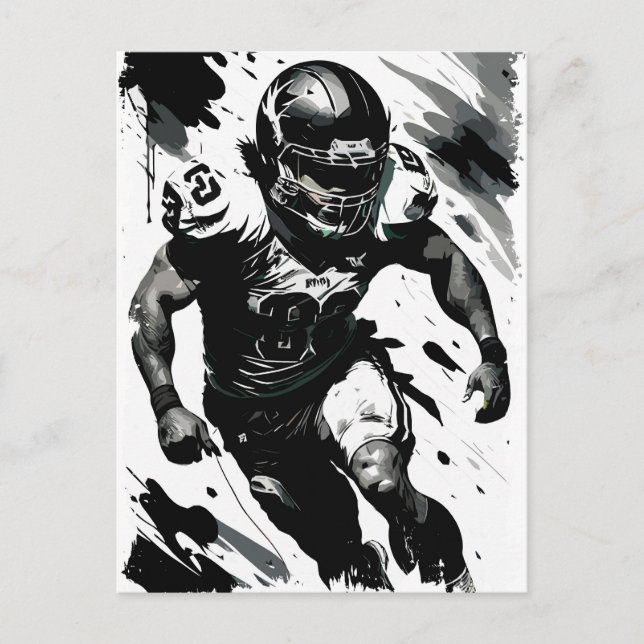 ✪ NFL ✪ Football Player Porträtt ☛ Abstrakt Vector Vykort (Framsida)