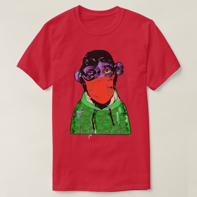 NFT-grönt svart på apa T Shirt (Design framsida)