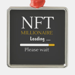 NFT Millionaire-laddning av kryptovalutahandel Julgransprydnad Metall