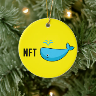 NFT Whale Art Funny Julgransprydnad Keramik