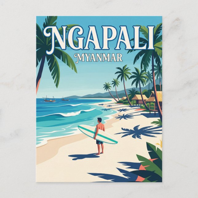 Ngapali Beach Myanmar Vykort (Framsida)