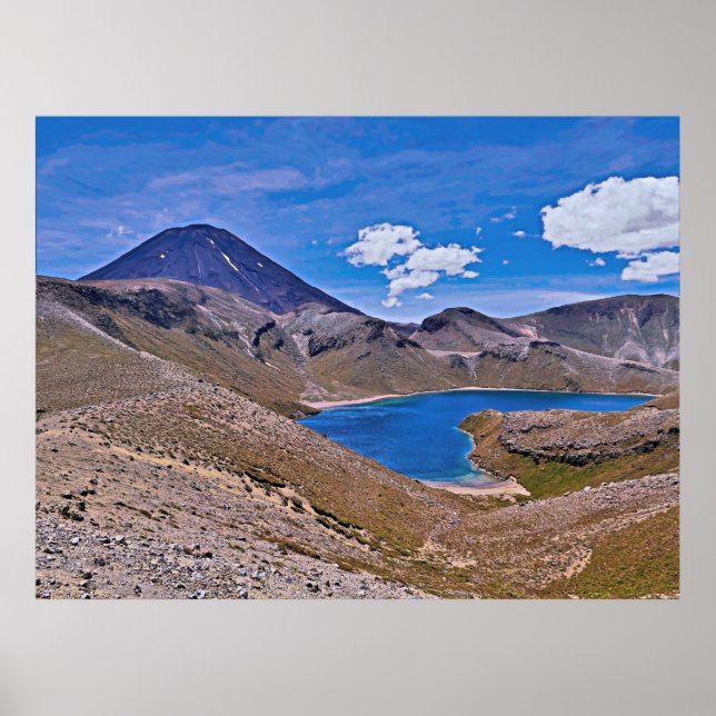 Ngauruhoe och Upper Tama Sjö Poster (Framsidan)