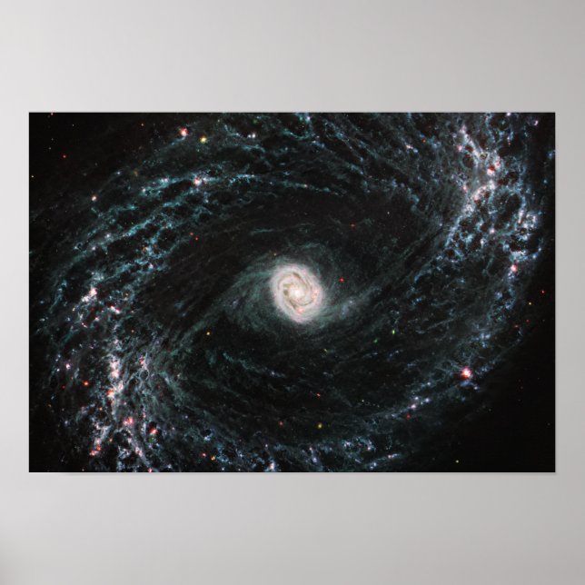 NGC 1433 Spiral Galaxy | MIRI | JWST Poster (Framsidan)