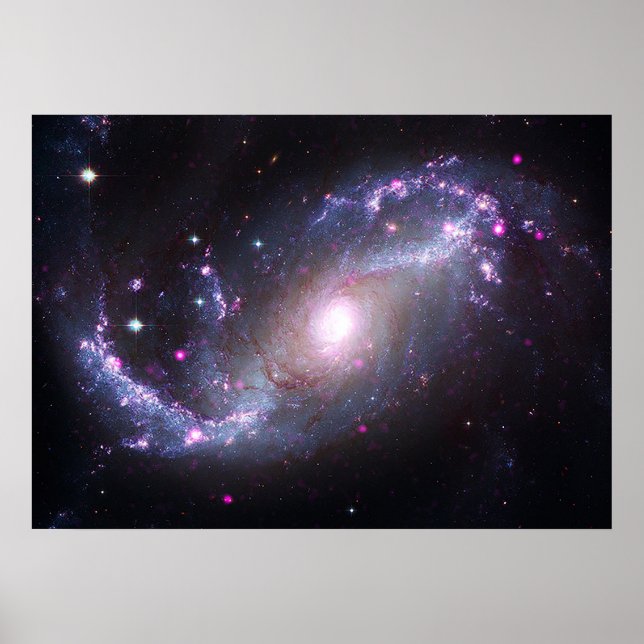 NGC 1672 | Spiral Galaxy | Rymdteleskop Poster (Framsidan)