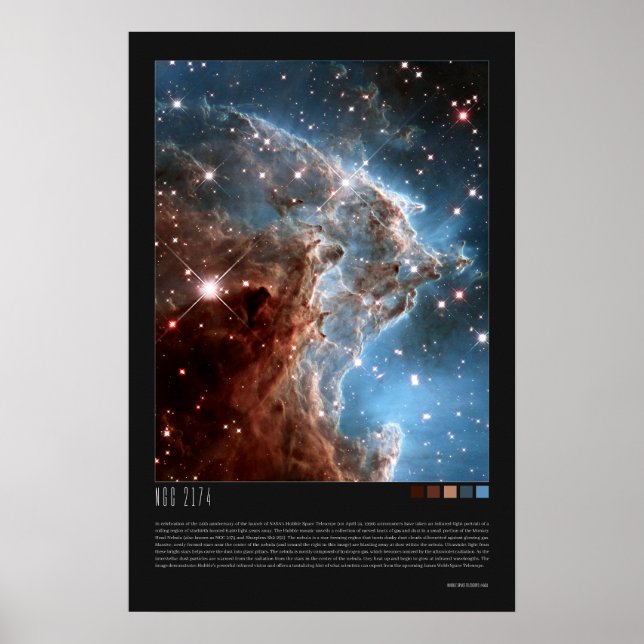 NGC 2174 (huvud-Nebula) Poster (Framsidan)