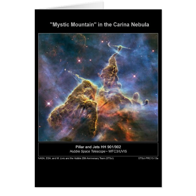 NGC-3372 "Mystic Mountain" Hälsningskort (Framsidan)