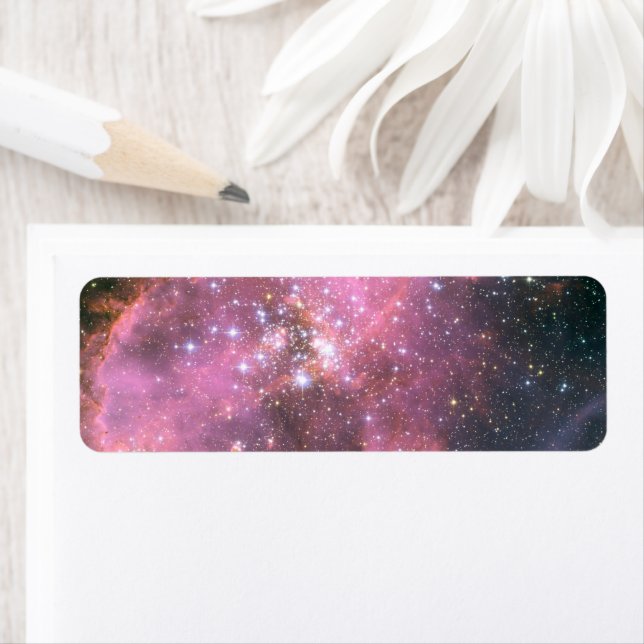 NGC 346 i rosa himmelsk digital konst Returadress Etikett (Insitu)