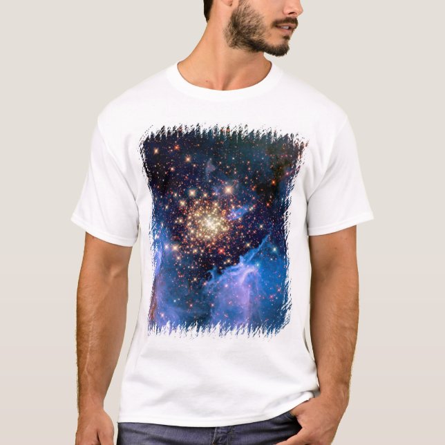 NGC 3603 Star Cluster - NASA Hubble Space Photo T Shirt (Framsida)