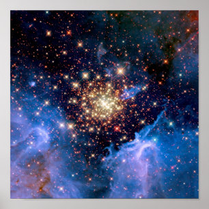 NGC 3603 Stjärnhop - NASA Hubble Rymdfoto Poster