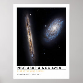 NGC 4302 och NGC 4298 rymdutbildning Poster