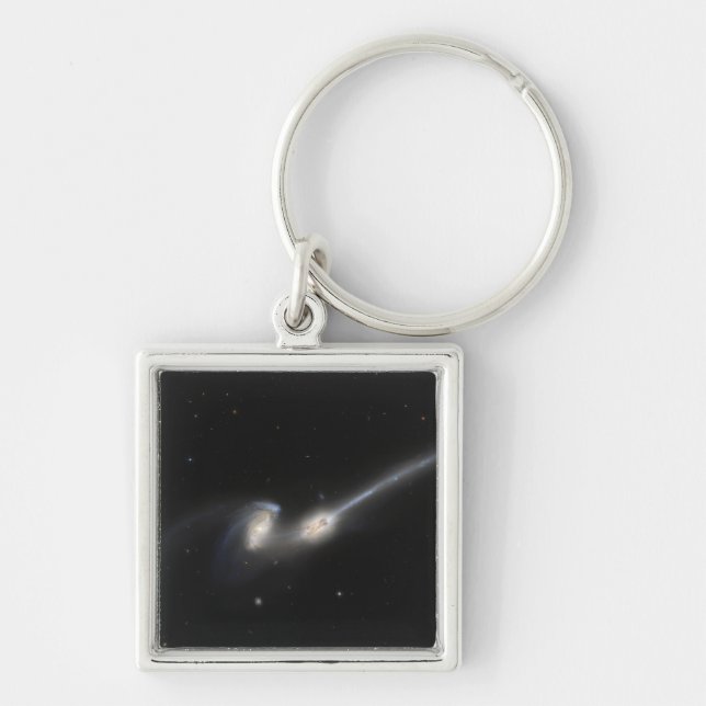 NGC 4676, även känd som Mice Galaxies Fyrkantig Silverfärgad Nyckelring (Framsidan)