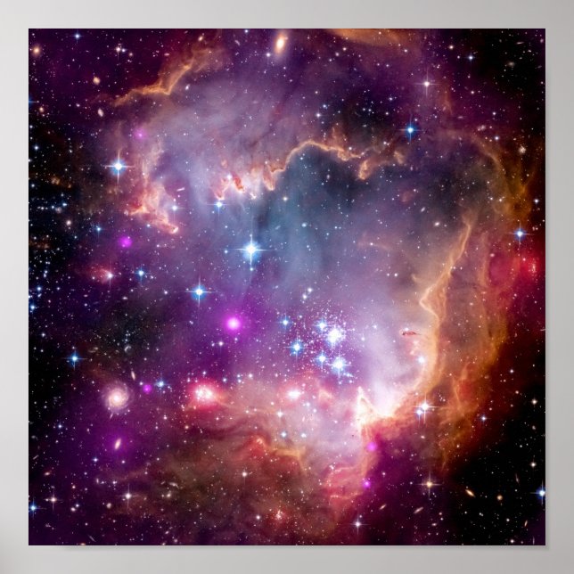 NGC 602-stjärnornas bildskärm - NASA-bubbelfoto Poster (Framsidan)