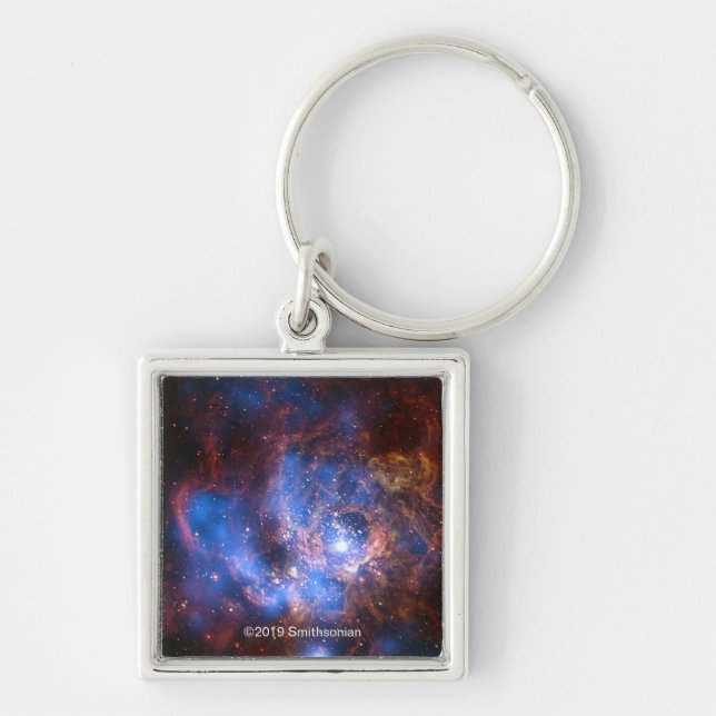 NGC 604 FYRKANTIG SILVERFÄRGAD NYCKELRING (Framsidan)