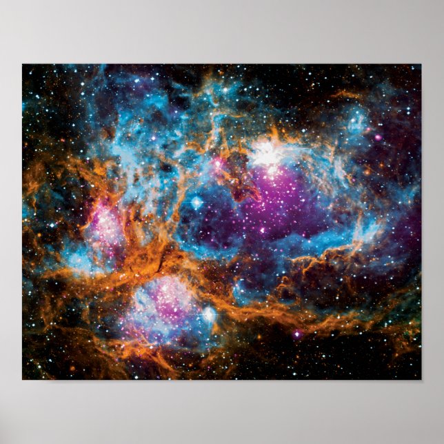 NGC 6357 - färgfoto för bildregionen med stjärnor Poster (Framsidan)