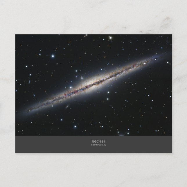 NGC-891 spiral galaxy Vykort (Framsida)
